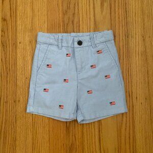 Janie and Jack Boys Embroidered Flag Oxford Shorts, Size 2T